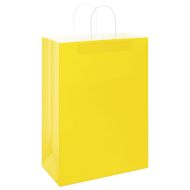 Хартиени торбички 250 бр с дръжки жълти 32x17x44 см