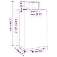Хартиени торбички 250 бр с дръжки сини 21x11x31 см