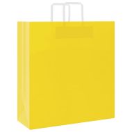 Хартиени торбички 250 бр с дръжки жълти 45x17x48 см