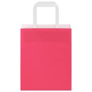 Хартиени торбички 250 бр с дръжки розови 18x8x22 см