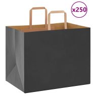 Хартиени торбички 250 бр с дръжки черни 32x22x24 см