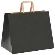 Хартиени торбички 250 бр с дръжки черни 32x22x24 см