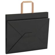 Хартиени торбички 250 бр с дръжки черни 32x22x24 см