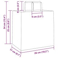 Хартиени торбички 50 бр с дръжки сини 26x17x25 см