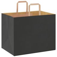 Хартиени торбички 50 бр с дръжки черни 32x22x24 см
