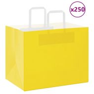 Хартиени торбички 250 бр с дръжки жълти 32x22x24 см