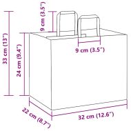 Хартиени торбички 250 бр с дръжки жълти 32x22x24 см