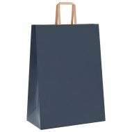 Хартиени торбички 250 бр с дръжки сини 32x17x44 см
