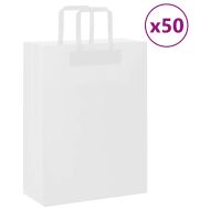 Хартиени торбички 50 бр с дръжки бели 32x22x28 см