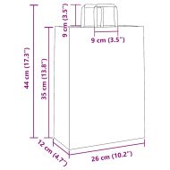 Хартиени торбички 50 бр с дръжки бели 32x22x28 см