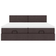 Османска легло с матраци, тъмнокафяво, 180x200 см, плат