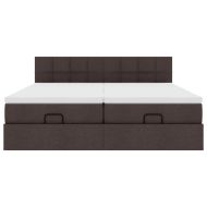 Османска легло с матраци, тъмнокафяво, 180x200 см, плат