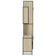 Комплект шкафове за баня от 3 части дъб сонома инженерно дърво