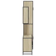 Комплект шкафове за баня от 3 части дъб сонома инженерно дърво