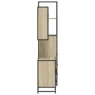 Комплект шкафове за баня от 3 части дъб сонома инженерно дърво