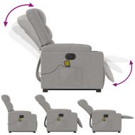 Електрически изправящ масажен реклайнер стол облачносив текстил