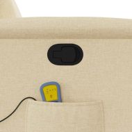 Изправящ масажен реклайнер стол, кремав, текстил