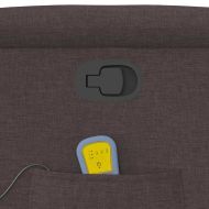 Изправящ масажен реклайнер стол, тъмнокафяв, текстил