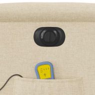 Електрически масажен реклайнер стол, кремав, текстил