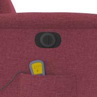 Електрически масажен наклоняем стол, виненочервен, текстил