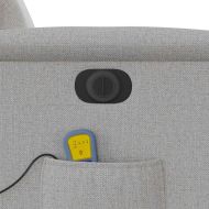 Електрически масажен реклайнер стол, облачно сив, текстил