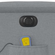 Електрически масажен реклайнер стол, светлосив, текстил