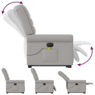 Електрически изправящ масажен реклайнер стол облачносив текстил