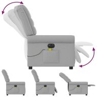 Електрически масажен реклайнер стол, облачно сив, текстил