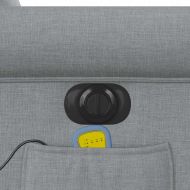 Електрически масажен реклайнер стол, светлосив, текстил