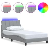 Рамка за легло без матрак Hanko, светлосива, 100x200 см, плат