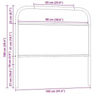 Горна табла, дъб сонома, 100 см, стомана и инженерно дърво