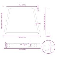 Крака за масичка за кафе, V-образни, 2 бр., бели, 30 x (30-31,3) см, стомана
