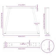 Крака за масичка за кафе, V-образни, 2 бр., естествена стомана, 30 x (30-31,3) см, стомана