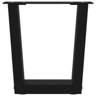 Крака за масичка за кафе, V-образни, 2 бр., черни, 40 x (30-31,3) см, стомана