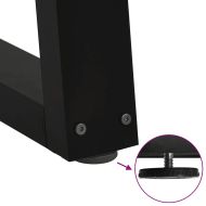 Крака за трапезна маса, V-образни, 2 бр., черни, 70 x (72-73,3) см, стомана