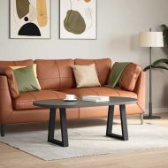 Крака за масичка за кафе, V-образни, 2 бр., черни, 28 x (42-43,3) см, стомана