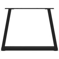 Крака за масичка за кафе, V-образни, 2 бр., черни, 70 x (42-43,3) см, стомана