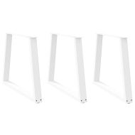 Крака за трапезна маса, V-образни, 3 бр., бели, 80 x (72-73,3) см, стомана