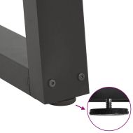 Крака за трапезна маса, V-образни, 2 бр., антрацит, 100x(72-73,3) см, стомана