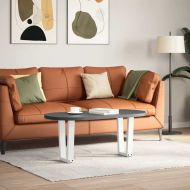 Крака за масичка за кафе, V-образни, 2 бр., бели, 38 x (42-43,3) см, стомана