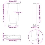 Крака за масичка за кафе, V-образни, 2 бр., бели, 38 x (42-43,3) см, стомана