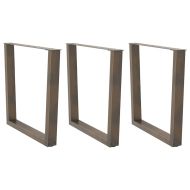 Крака за трапезна маса, V-образни, 3 бр., естествена стомана, 90 x (72-73,3) см, стомана