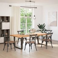 Крака за трапезна маса, V-образни, 2 бр., естествена стомана, 100 x (72-73,3) см, стомана