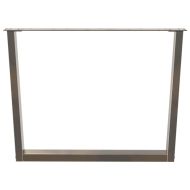 Крака за трапезна маса, V-образни, 2 бр., естествена стомана, 100 x (72-73,3) см, стомана