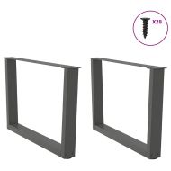 Крака за масичка за кафе, V-образна, 2 бр., антрацит, 70 x (42-43,3) см, стомана