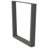 Крака за трапезна маса, V-образни, 2 бр., антрацит, 80x(72-73,3) см, стомана