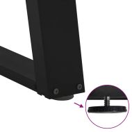 Крака за масичка за кафе, U-образни, 2 бр., черни, 38 x (42-43) см, стомана