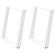 Крака за трапезна маса, U-образни, 2 бр., бели, 80x(72-73) см, стомана