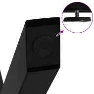 Крака за масичка за кафе, X-образни, 2 бр., черни, 50 x (42-43) см, стомана