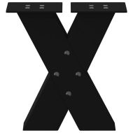 Крака за масичка за кафе, X-образни, 2 бр., черни, 30 x (30-31) см, стомана